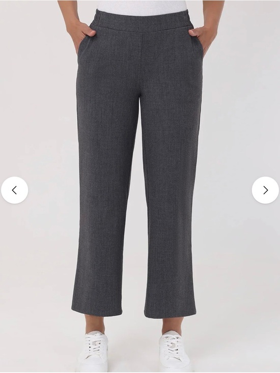 89th & Madison Pants - 89th & Madison Charcoal Gray Pull-On Straight Leg Pants